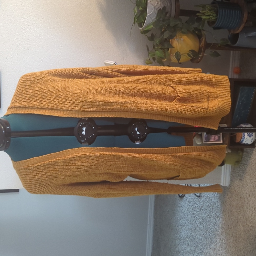 Mossimo XXL Mustard Yellow Open Front Sweater